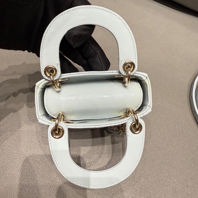 【98新 ✨ 全網最低價!】Dior/迪奧 冰川藍漆皮超mini戴妃包小廢包(下單前先詢問庫存❗️)-5