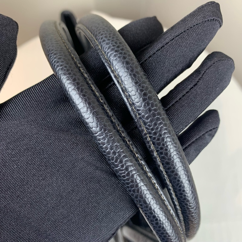 香奈兒/Chanel Hilton 金扣黑色希爾頓單肩托特包 經典菱格紋荔枝皮30x15x24cm-6