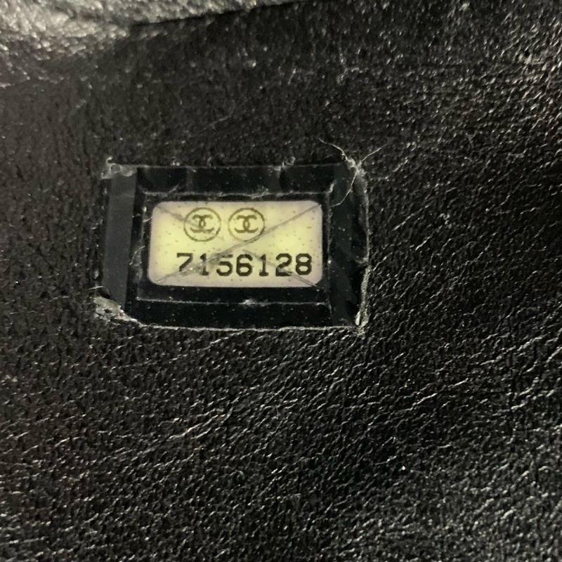 香奈兒/Chanel Hilton 金扣黑色希爾頓單肩托特包 經典菱格紋荔枝皮30x15x24cm-9