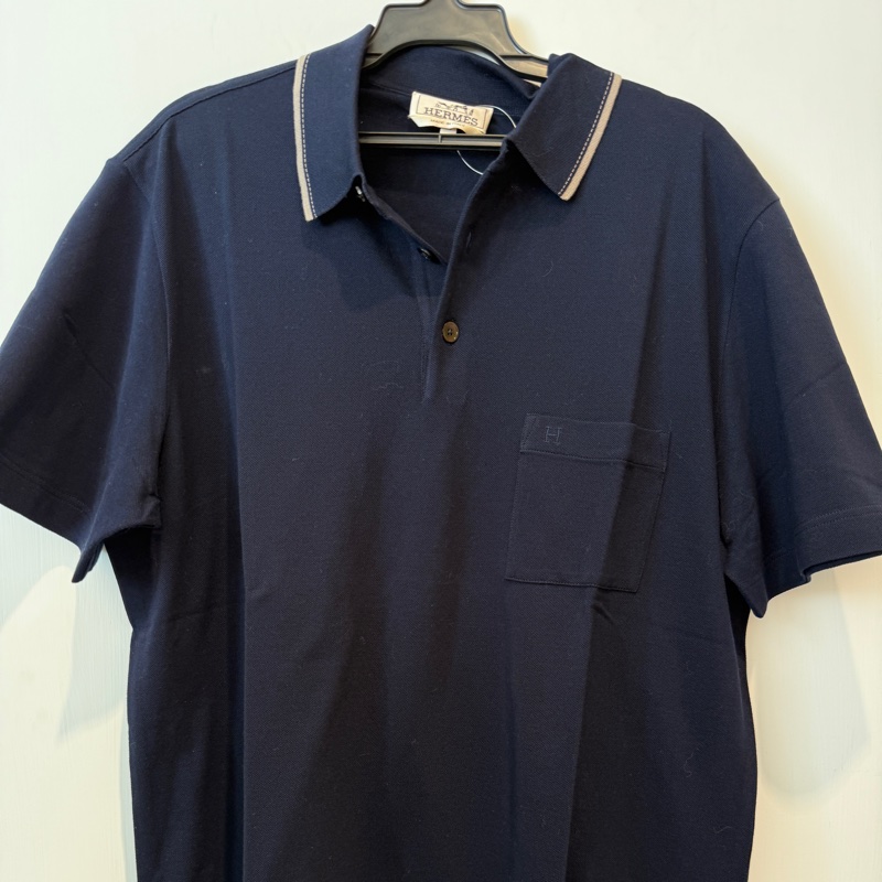 愛馬仕深藍色上衣polo-0
