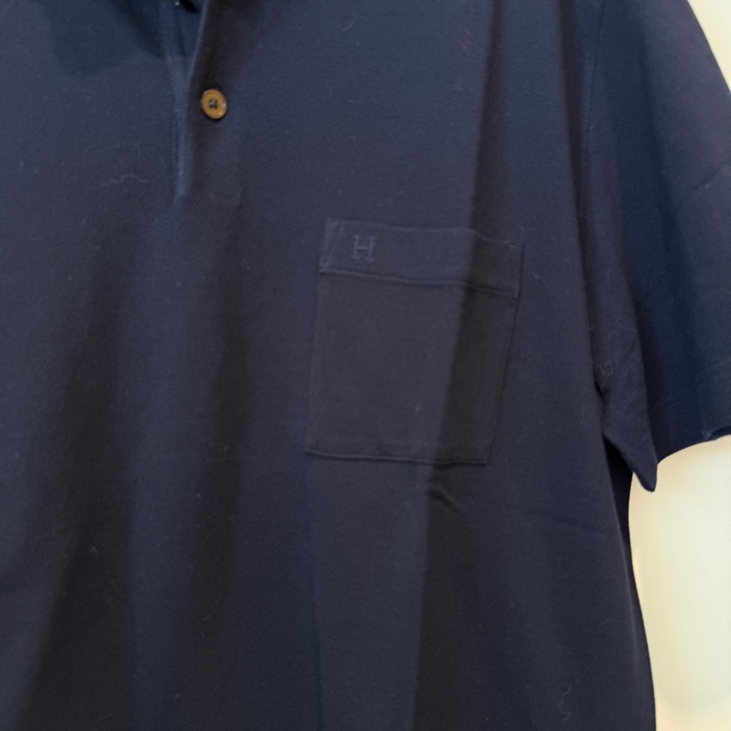 愛馬仕深藍色上衣polo-1