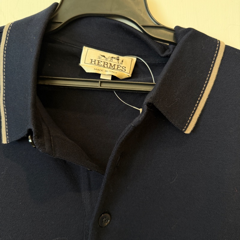 愛馬仕深藍色上衣polo-3