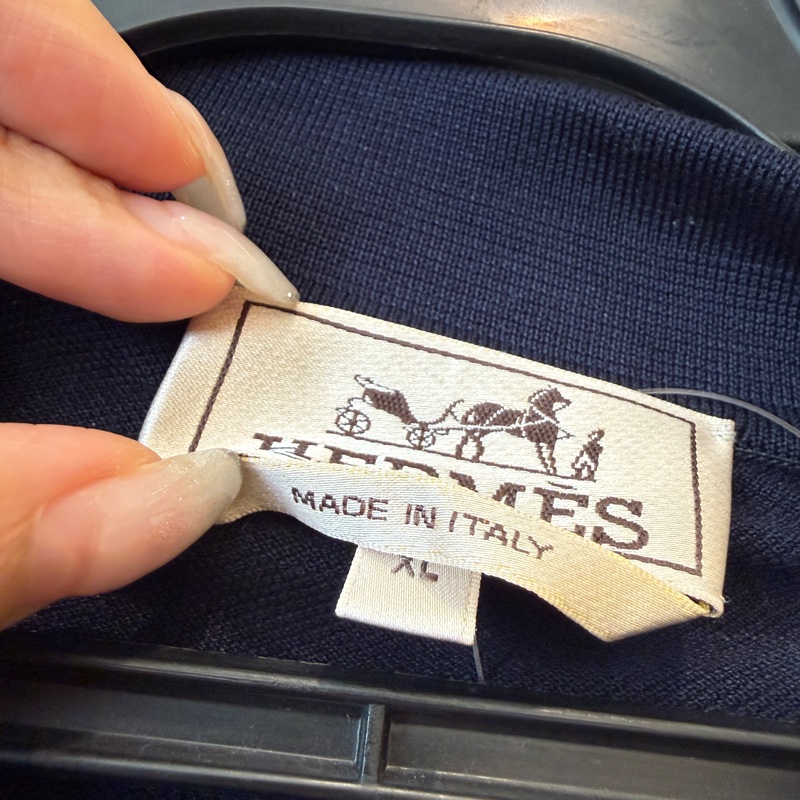 愛馬仕深藍色上衣polo-4