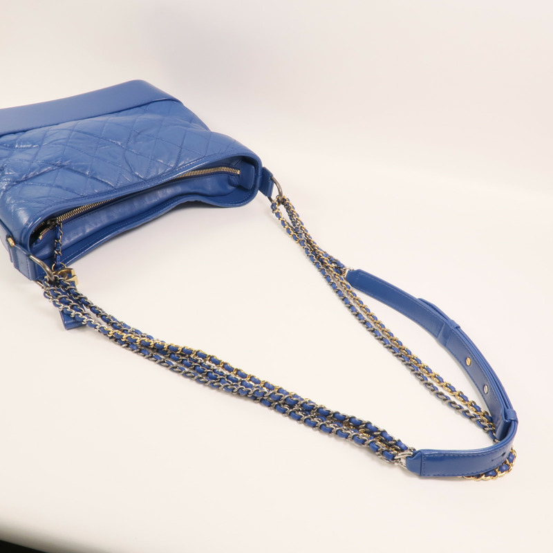 CHANEL 牛皮皮革Gabrielle Hobo Bag金扣鏈帶肩背袋-7