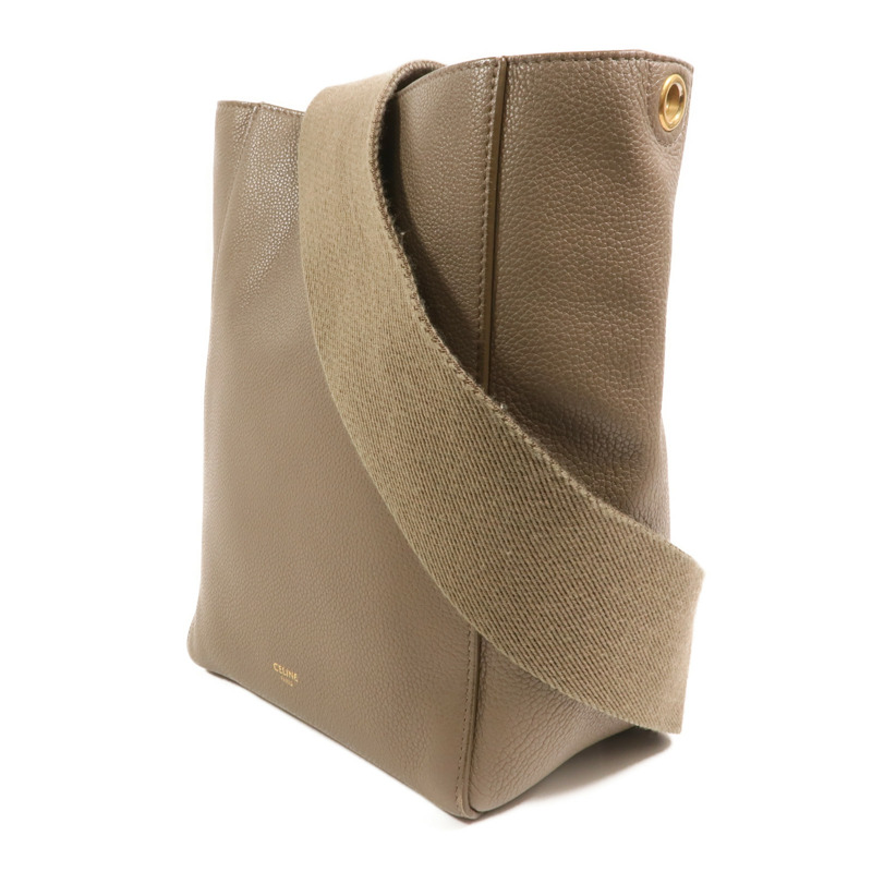CELINE 牛皮皮革Sangle bucket Bag金扣肩背袋-2