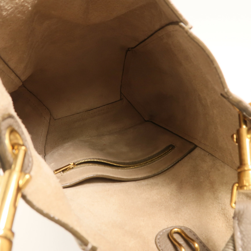 CELINE 牛皮皮革Sangle bucket Bag金扣肩背袋-4