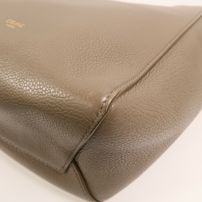CELINE 牛皮皮革Sangle bucket Bag金扣肩背袋-10
