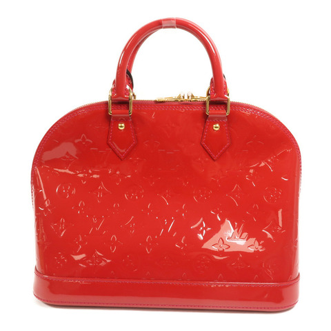 LOUIS VUITTON Monogram Vernis Alma MM金扣手挽袋