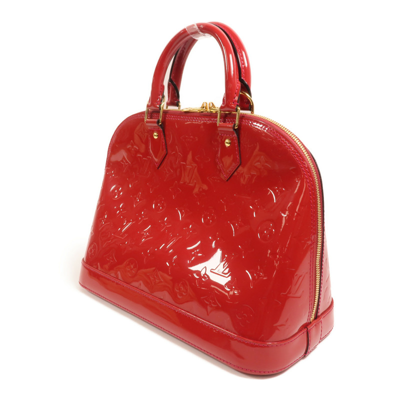 LOUIS VUITTON Monogram Vernis Alma MM金扣手挽袋-2