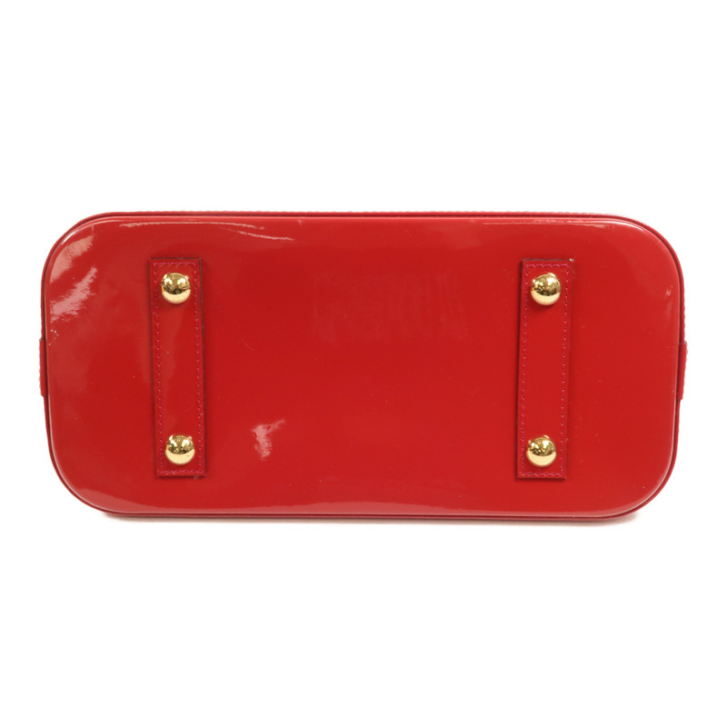 LOUIS VUITTON Monogram Vernis Alma MM金扣手挽袋-3