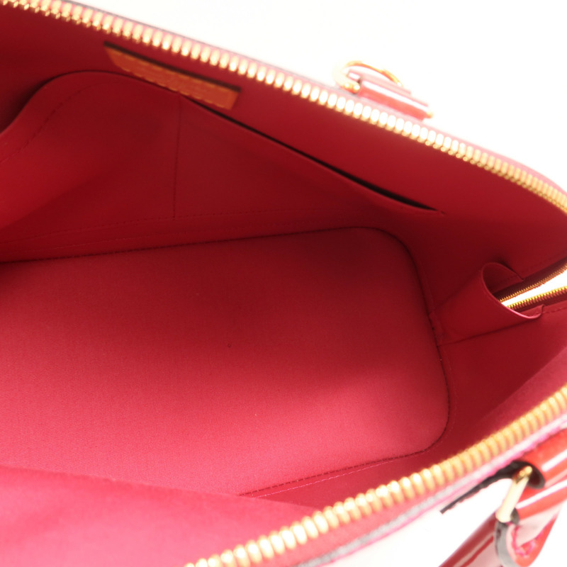 LOUIS VUITTON Monogram Vernis Alma MM金扣手挽袋-4