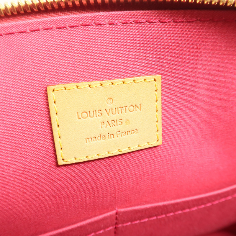 LOUIS VUITTON Monogram Vernis Alma MM金扣手挽袋-5