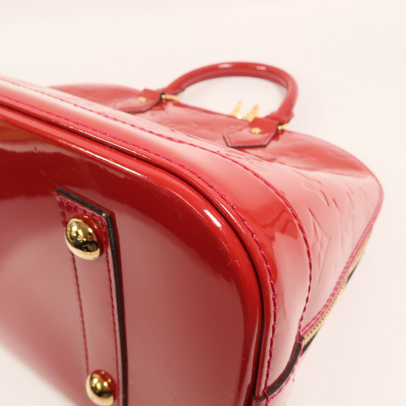 LOUIS VUITTON Monogram Vernis Alma MM金扣手挽袋-9