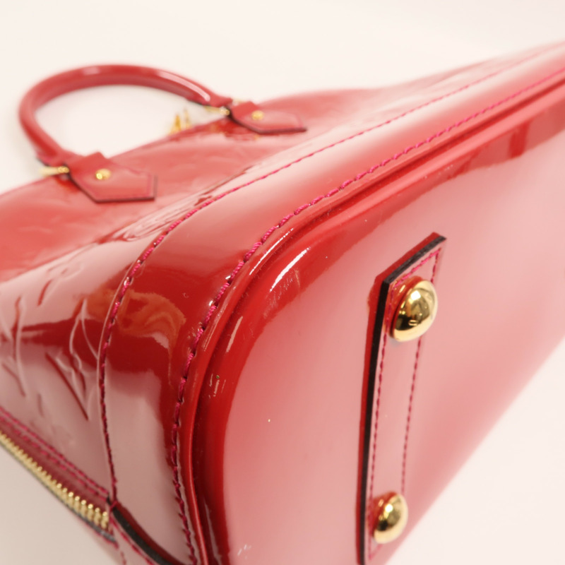 LOUIS VUITTON Monogram Vernis Alma MM金扣手挽袋-10