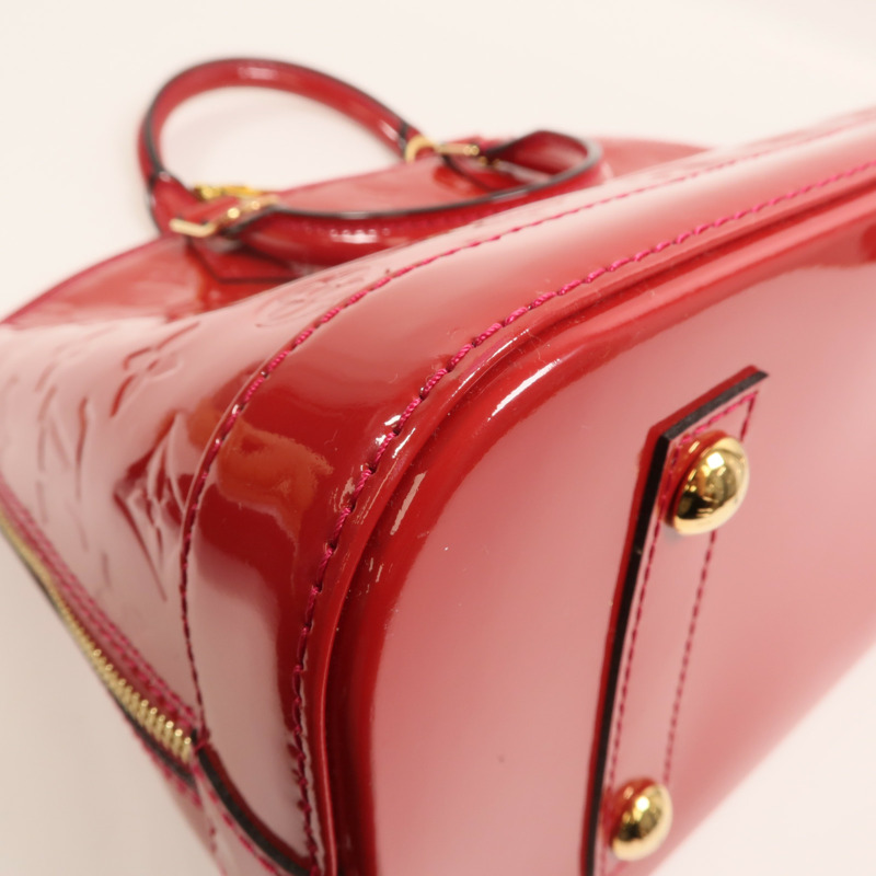 LOUIS VUITTON Monogram Vernis Alma MM金扣手挽袋-12