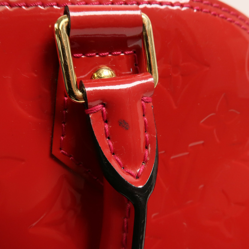 LOUIS VUITTON Monogram Vernis Alma MM金扣手挽袋-14