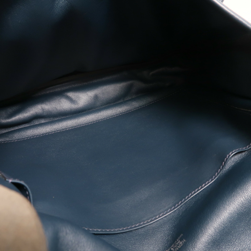 HERMES Sikkim皮革Barda 35銀扣肩背袋-4