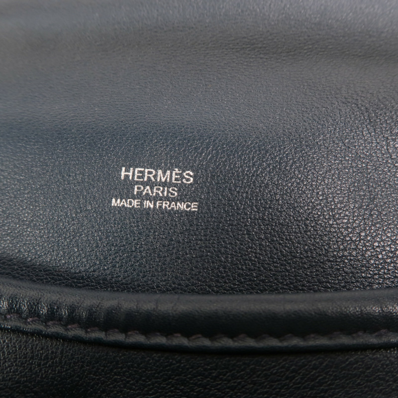 HERMES Sikkim皮革Barda 35銀扣肩背袋-5
