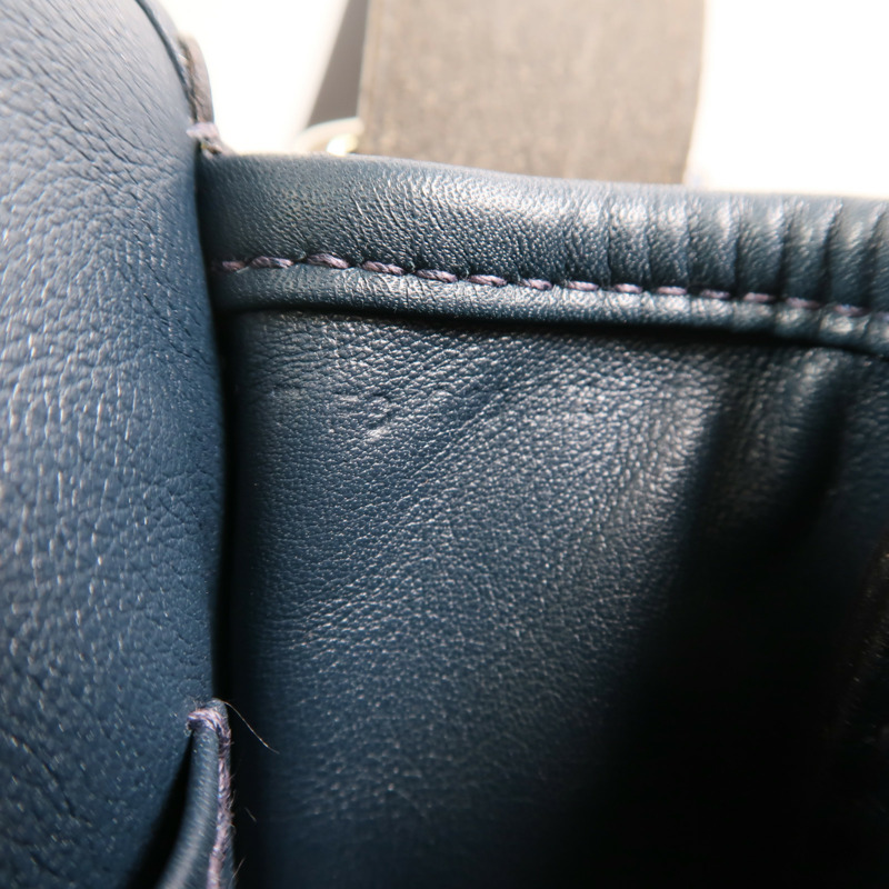 HERMES Sikkim皮革Barda 35銀扣肩背袋-6