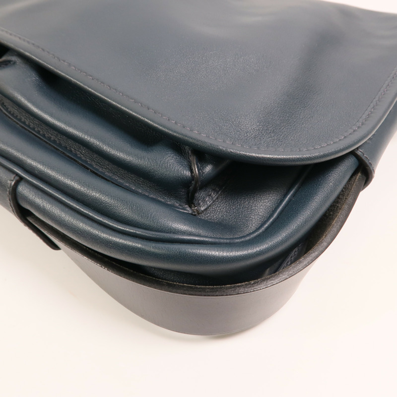 HERMES Sikkim皮革Barda 35銀扣肩背袋-9