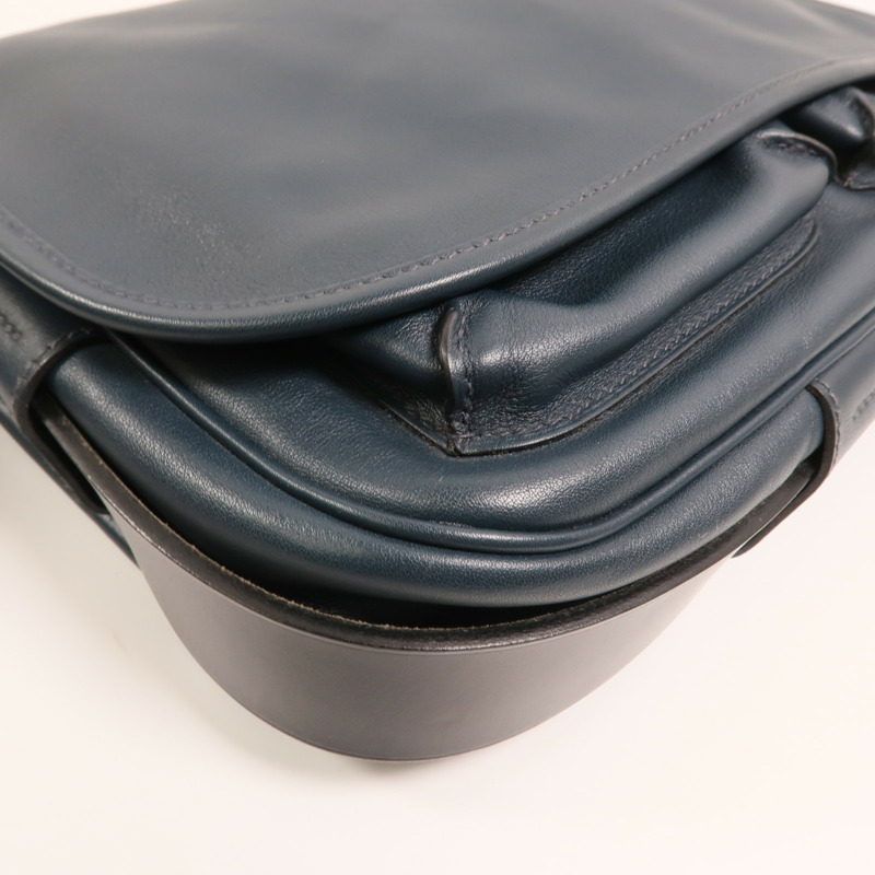 HERMES Sikkim皮革Barda 35銀扣肩背袋-10