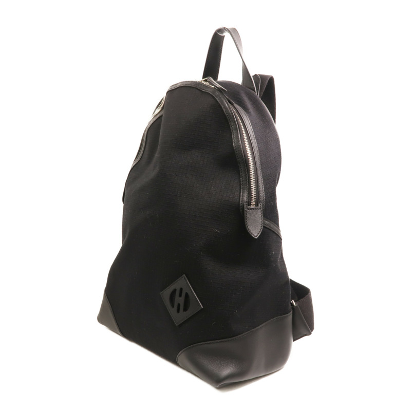 HERMES 帆布/Swift皮革Allback backpack銀扣背包-2