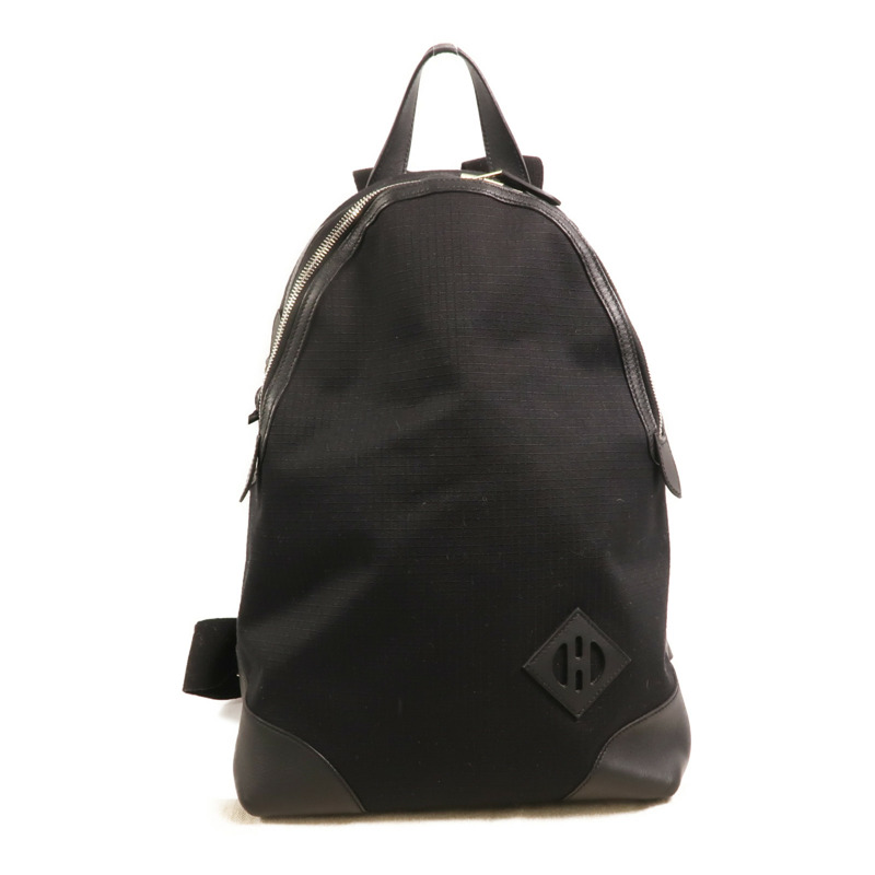 HERMES 帆布/Swift皮革Allback backpack銀扣背包-4