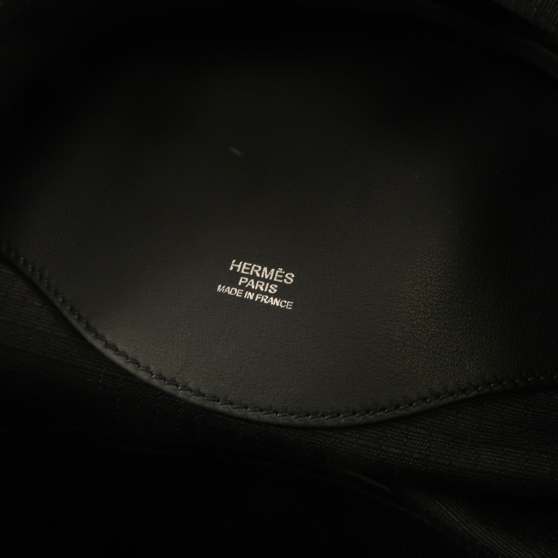 HERMES 帆布/Swift皮革Allback backpack銀扣背包-6