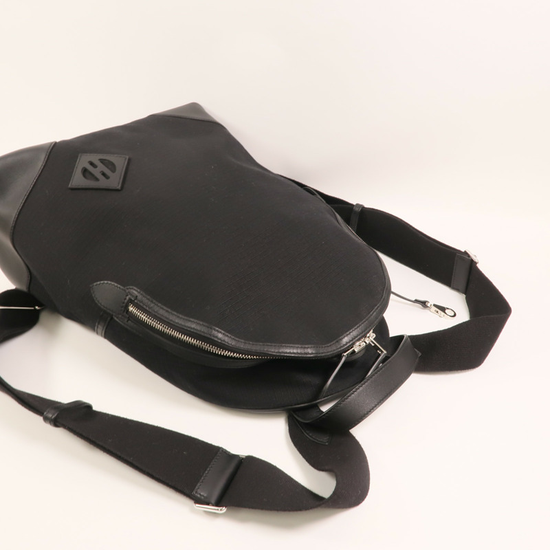 HERMES 帆布/Swift皮革Allback backpack銀扣背包-8