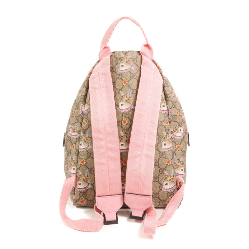 GUCCI 塗層帆布Backpack銀扣背包-1
