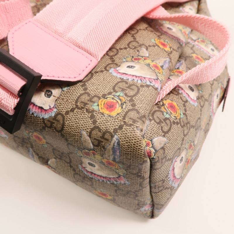 GUCCI 塗層帆布Backpack銀扣背包-13