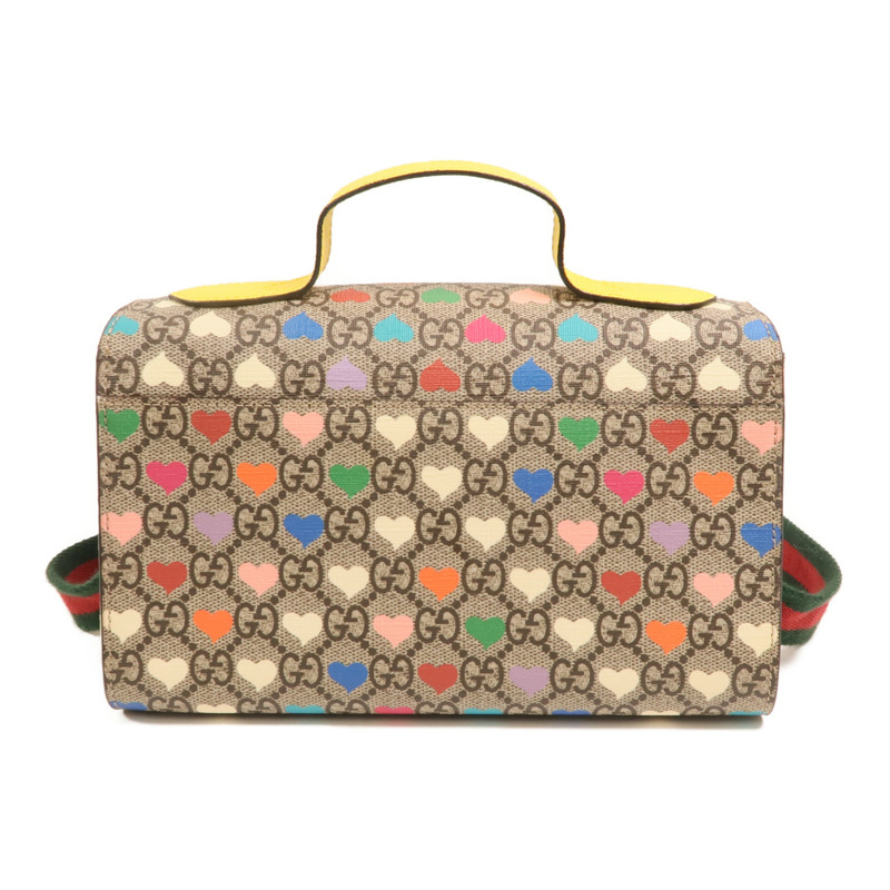 GUCCI 塗層帆布Children GG Supreme銀扣手挽肩背兩用袋-1