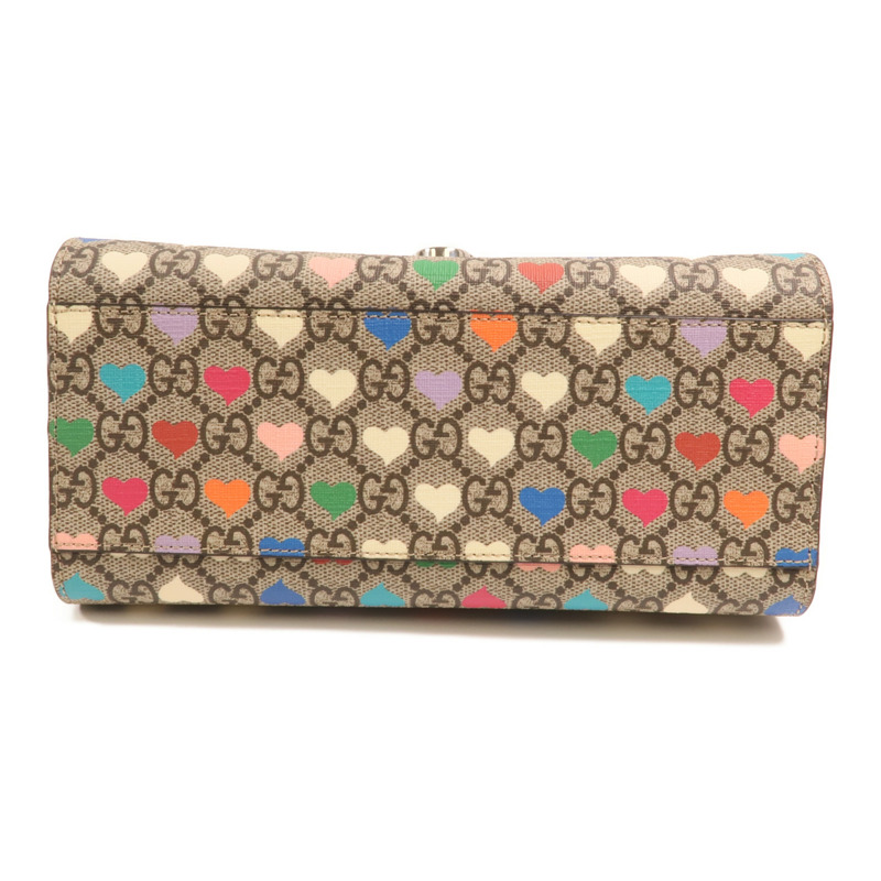 GUCCI 塗層帆布Children GG Supreme銀扣手挽肩背兩用袋-3