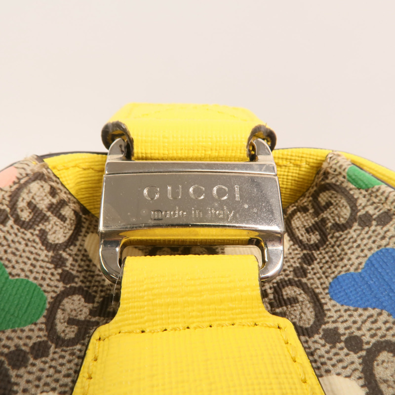 GUCCI 塗層帆布Children GG Supreme銀扣手挽肩背兩用袋-9