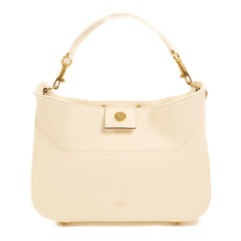 Valentino 牛皮皮革Stud Sign V Logo Bag金扣手挽肩背兩用袋-1