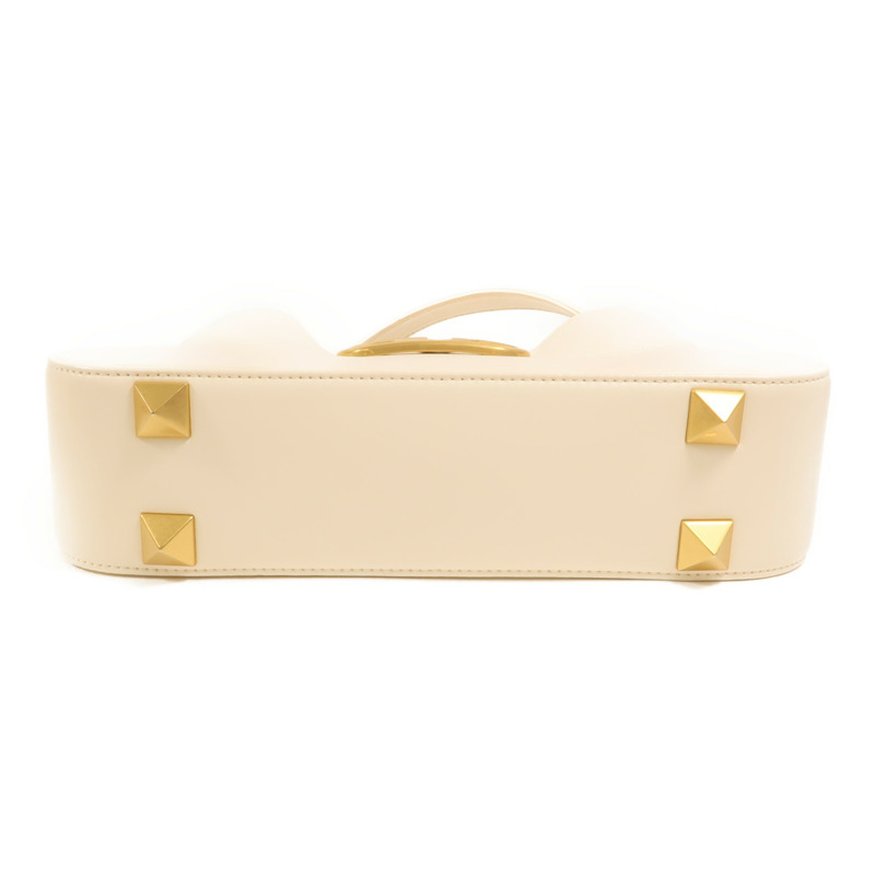 Valentino 牛皮皮革Stud Sign V Logo Bag金扣手挽肩背兩用袋-3