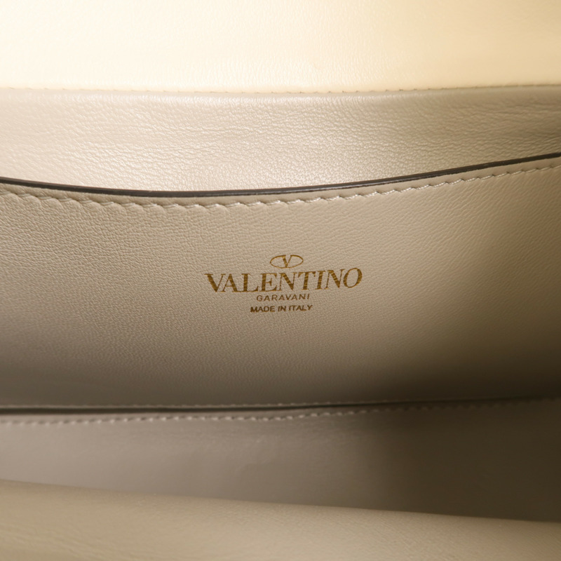 Valentino 牛皮皮革Stud Sign V Logo Bag金扣手挽肩背兩用袋-5