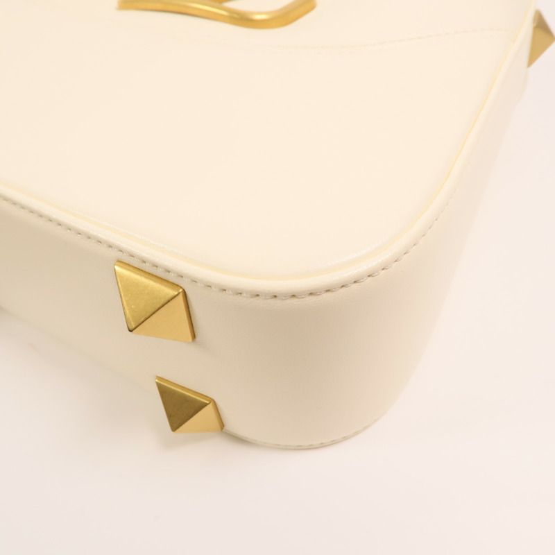 Valentino 牛皮皮革Stud Sign V Logo Bag金扣手挽肩背兩用袋-11