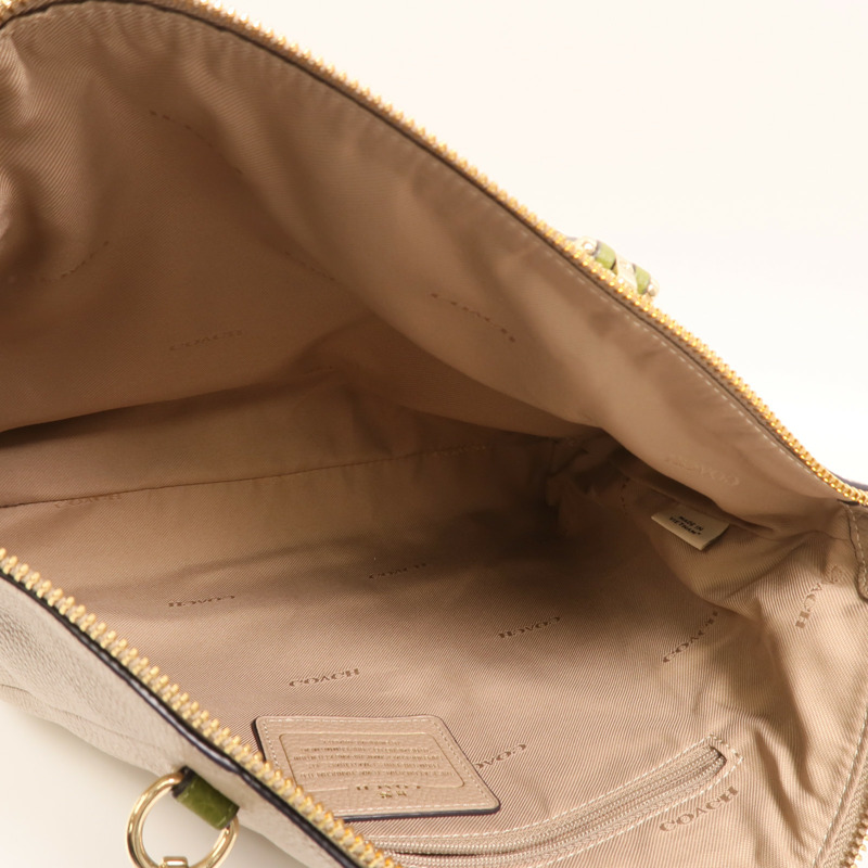 COACH 牛皮皮革2 Way Shoulder金扣手挽肩背兩用袋-4