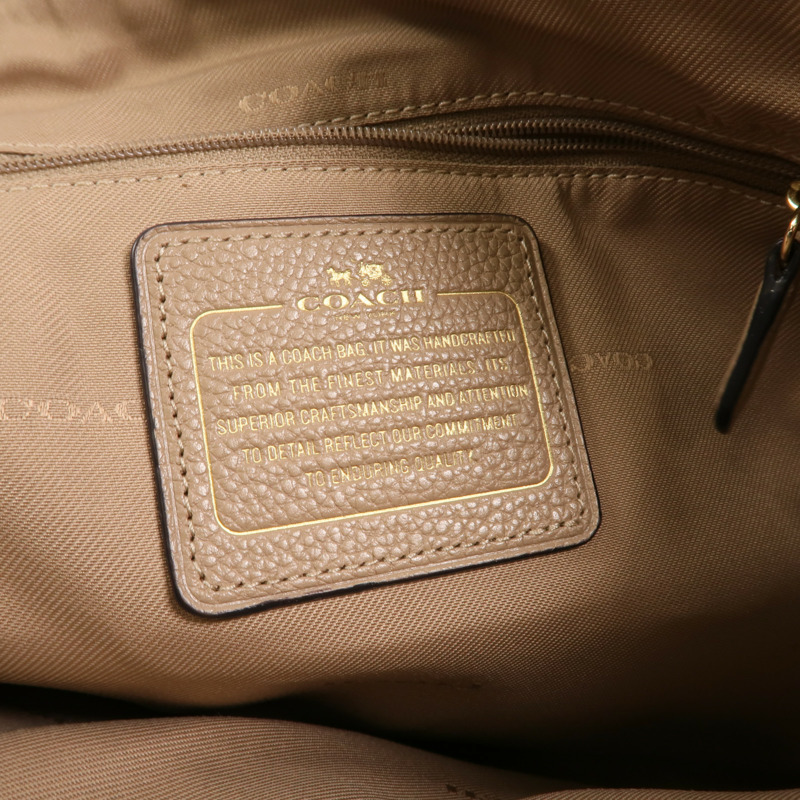 COACH 牛皮皮革2 Way Shoulder金扣手挽肩背兩用袋-5