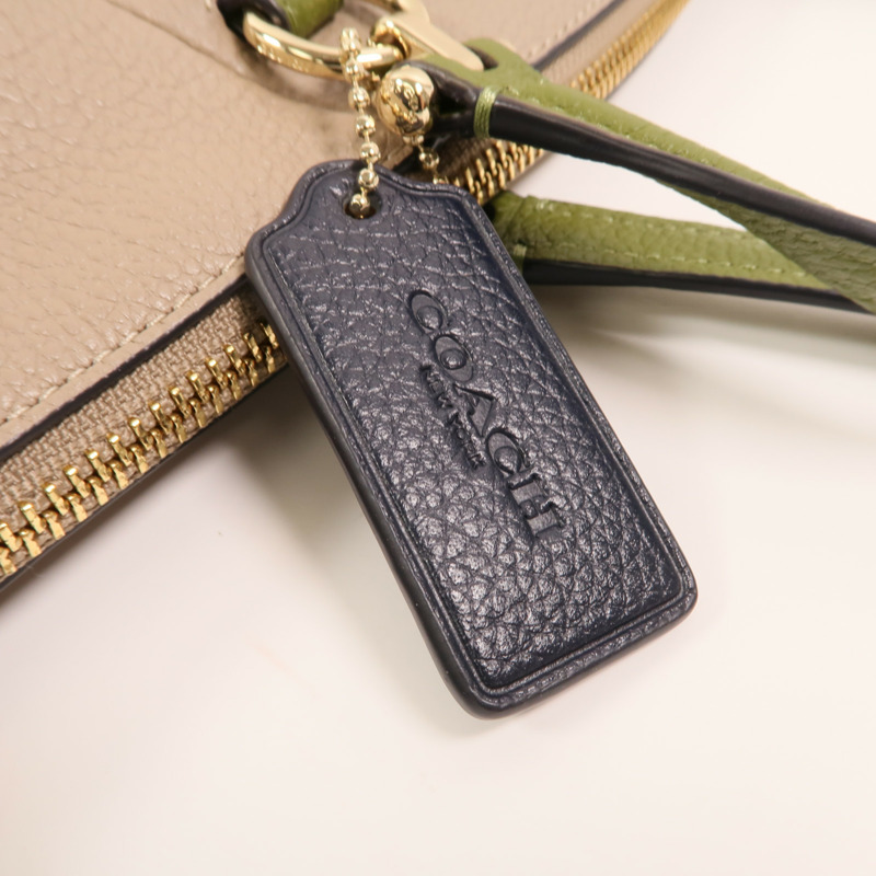 COACH 牛皮皮革2 Way Shoulder金扣手挽肩背兩用袋-9