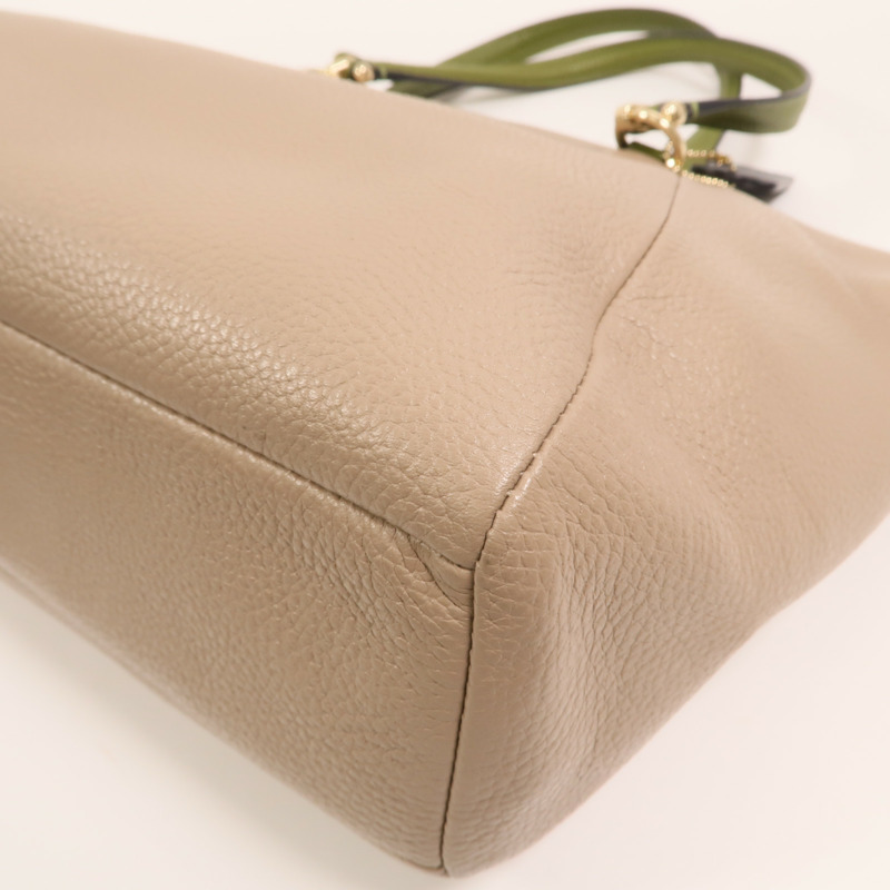 COACH 牛皮皮革2 Way Shoulder金扣手挽肩背兩用袋-10