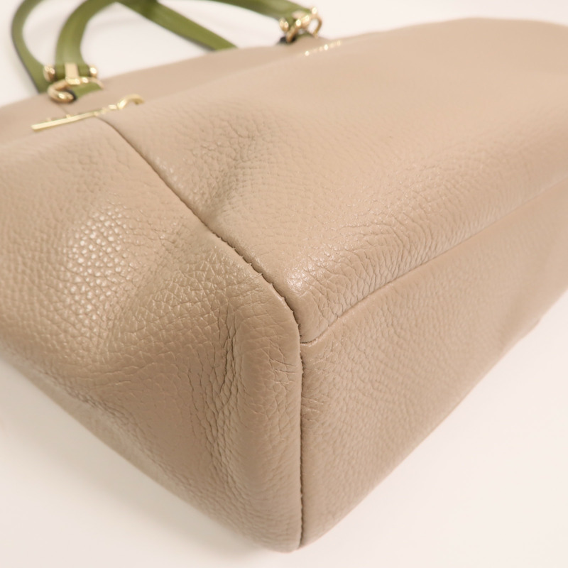 COACH 牛皮皮革2 Way Shoulder金扣手挽肩背兩用袋-11