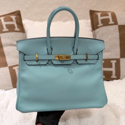 Birkin 25 馬卡龍藍 金扣 T刻