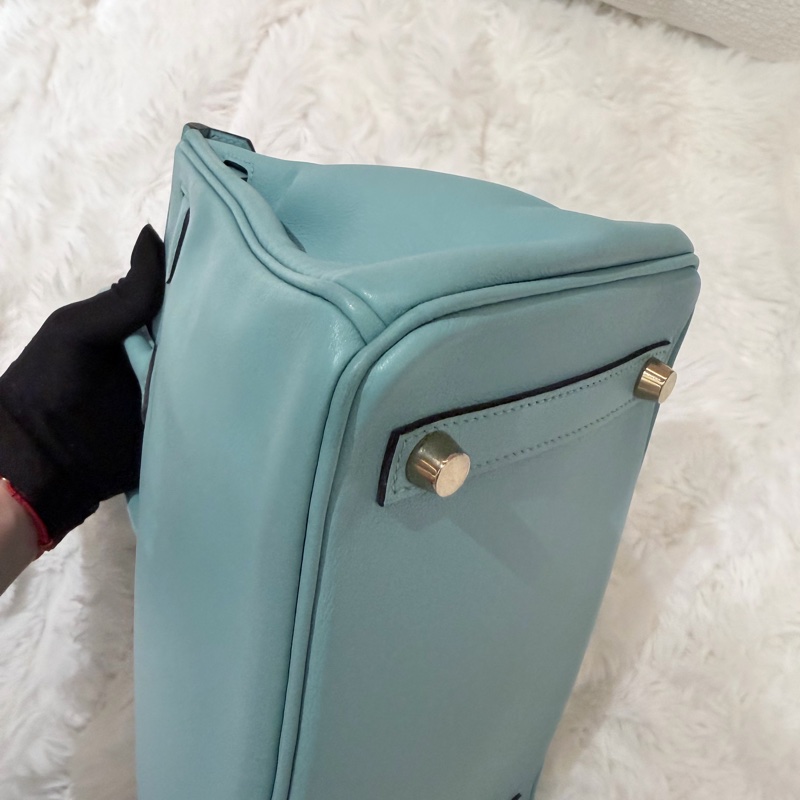 Birkin 25/ 馬卡龍藍 金扣/ T刻-6