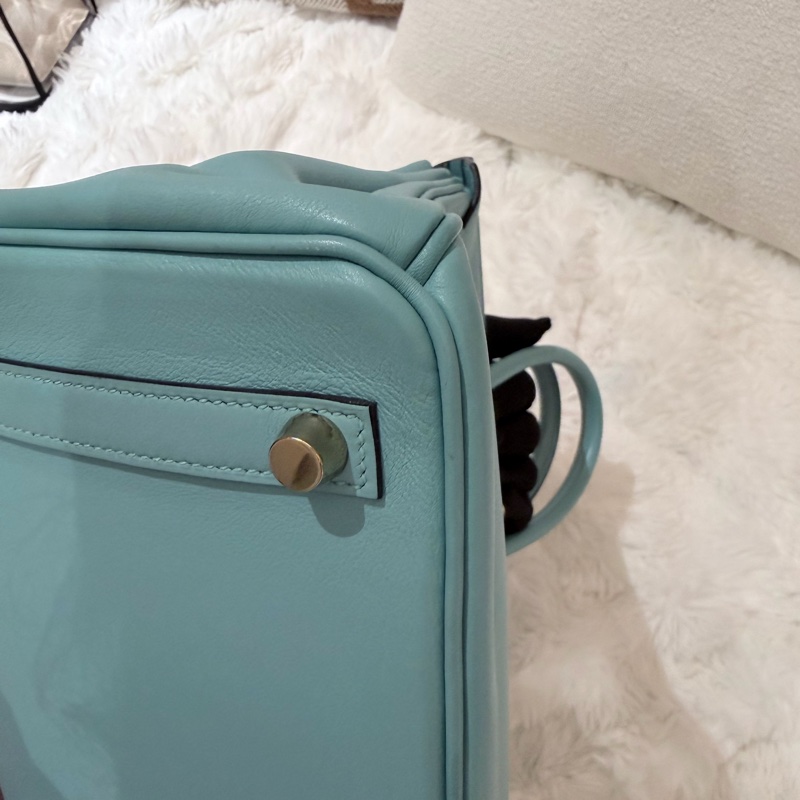 Birkin 25/ 馬卡龍藍 金扣/ T刻-7