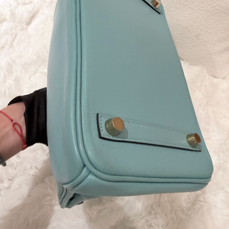 Birkin 25/ 馬卡龍藍 金扣/ T刻-8