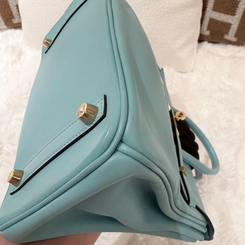 Birkin 25/ 馬卡龍藍 金扣/ T刻-9