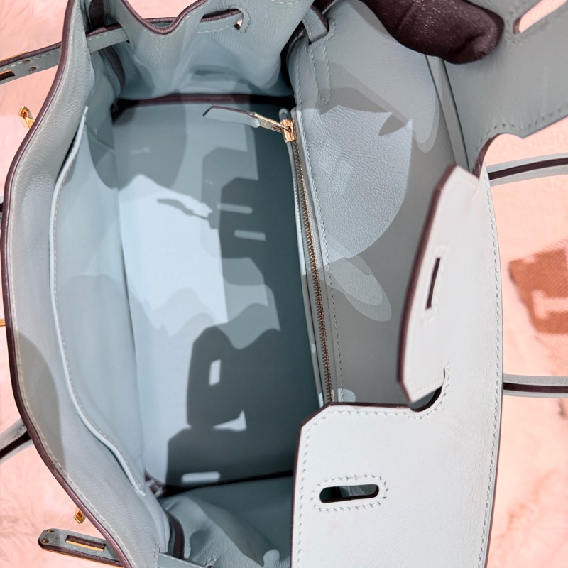 Birkin 25/ 馬卡龍藍 金扣/ T刻-10