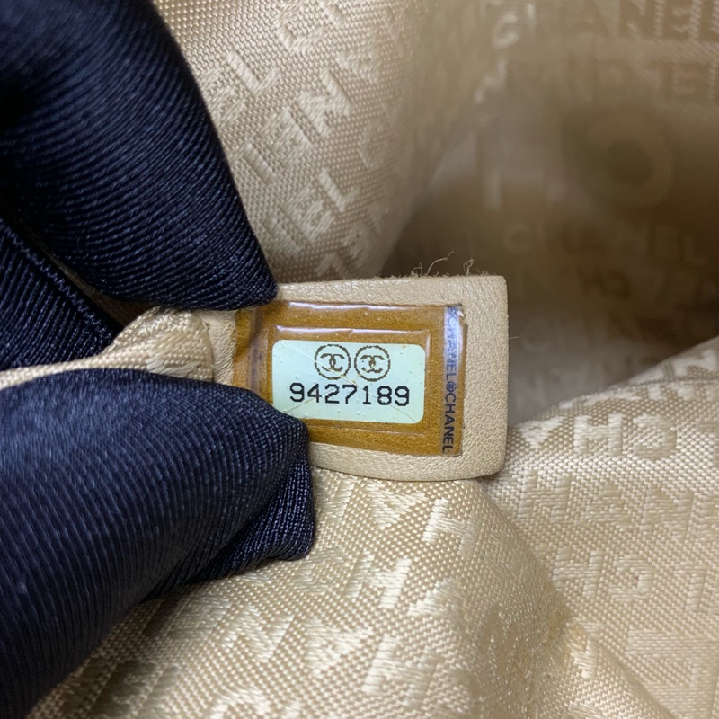 香奈兒/Chanel 中古銀扣黑色羊皮手風琴包 帥氣十足的機車包30x17x13cm-9